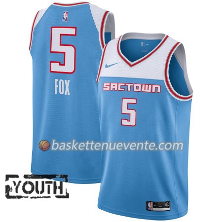 Maillot Basket Sacramento Kings De'Aaron Fox 5 2018-19 Nike City Edition Bleu Swingman - Enfant